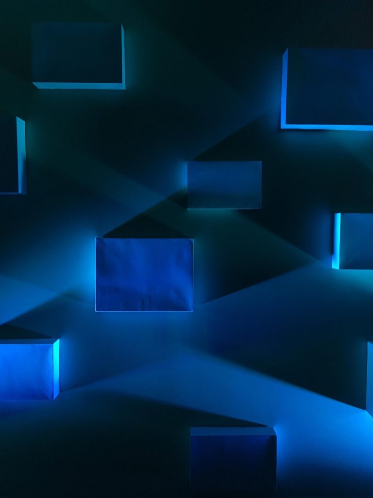 blue, blocks, shadows, squares, contemporary, illuminated, technology, futuristic, shape, blue technology, technology, technology, technology, technology, technology