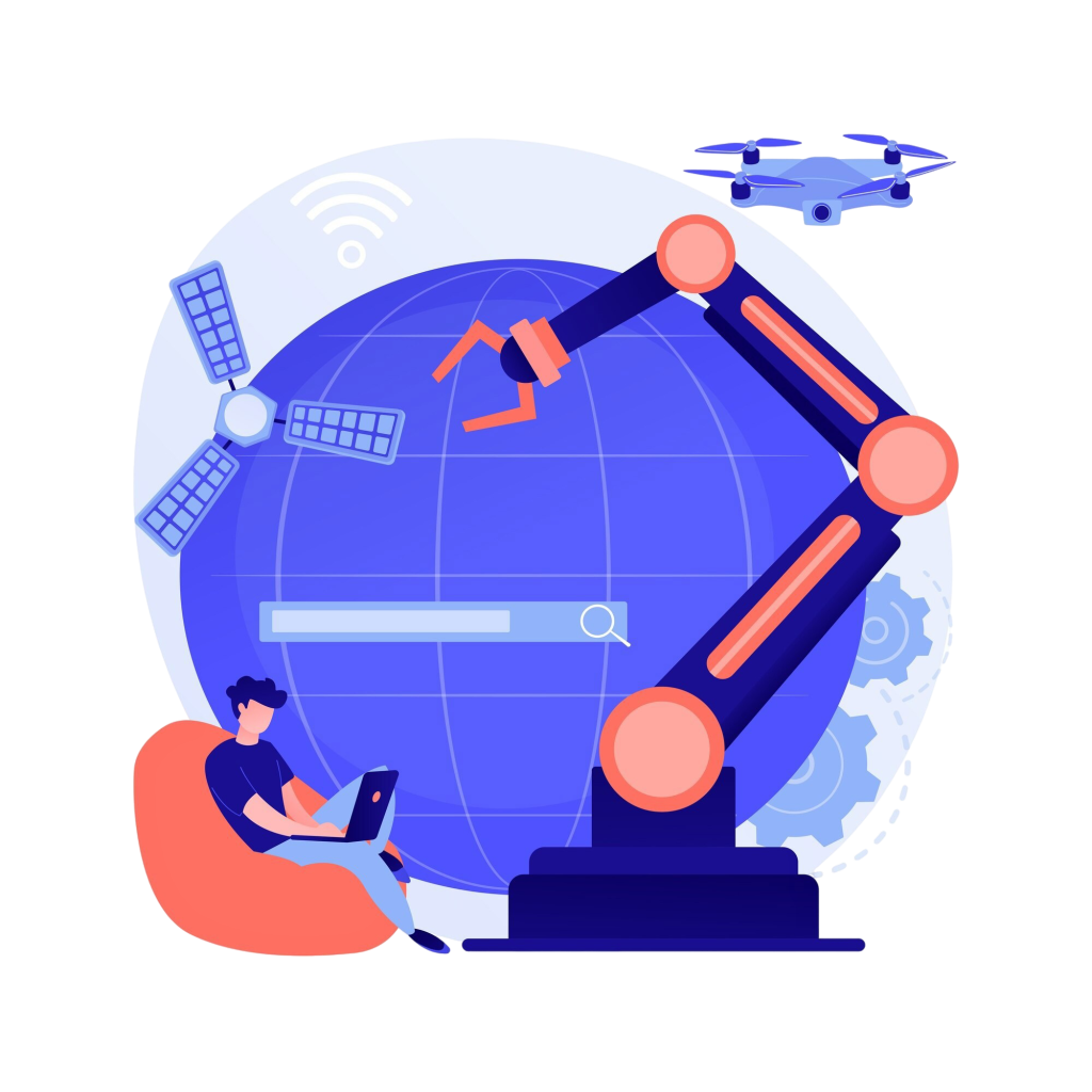 space-technologies-idea-cosmos-exploration-nanotechnology-development-computer-science-engineering-futuristic-inventions-ai-controlled-rocket-vector-isolated-concept-metaphor-illustration